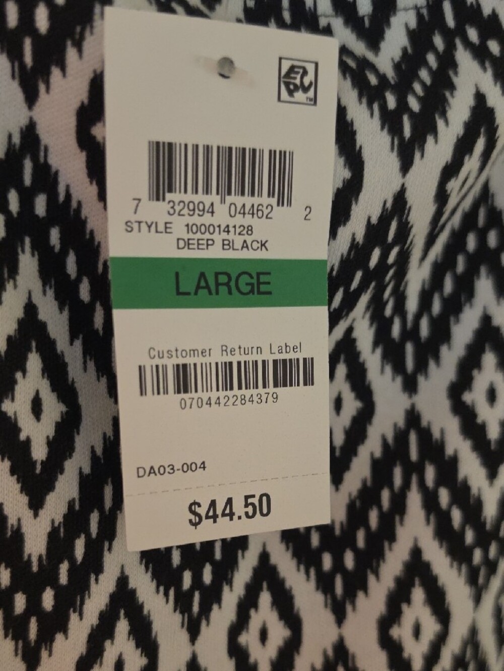 Karen Scott Black & White Diamond Geo Shift Dress - Picture 6 of 6